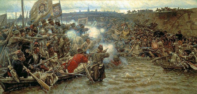 Vasily Surikov Conquest of Siberia by Yermak Spain oil painting art